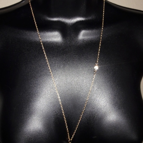 Gold Crystal Drop Body Chain Harness Necklace - Picture 3 of 4